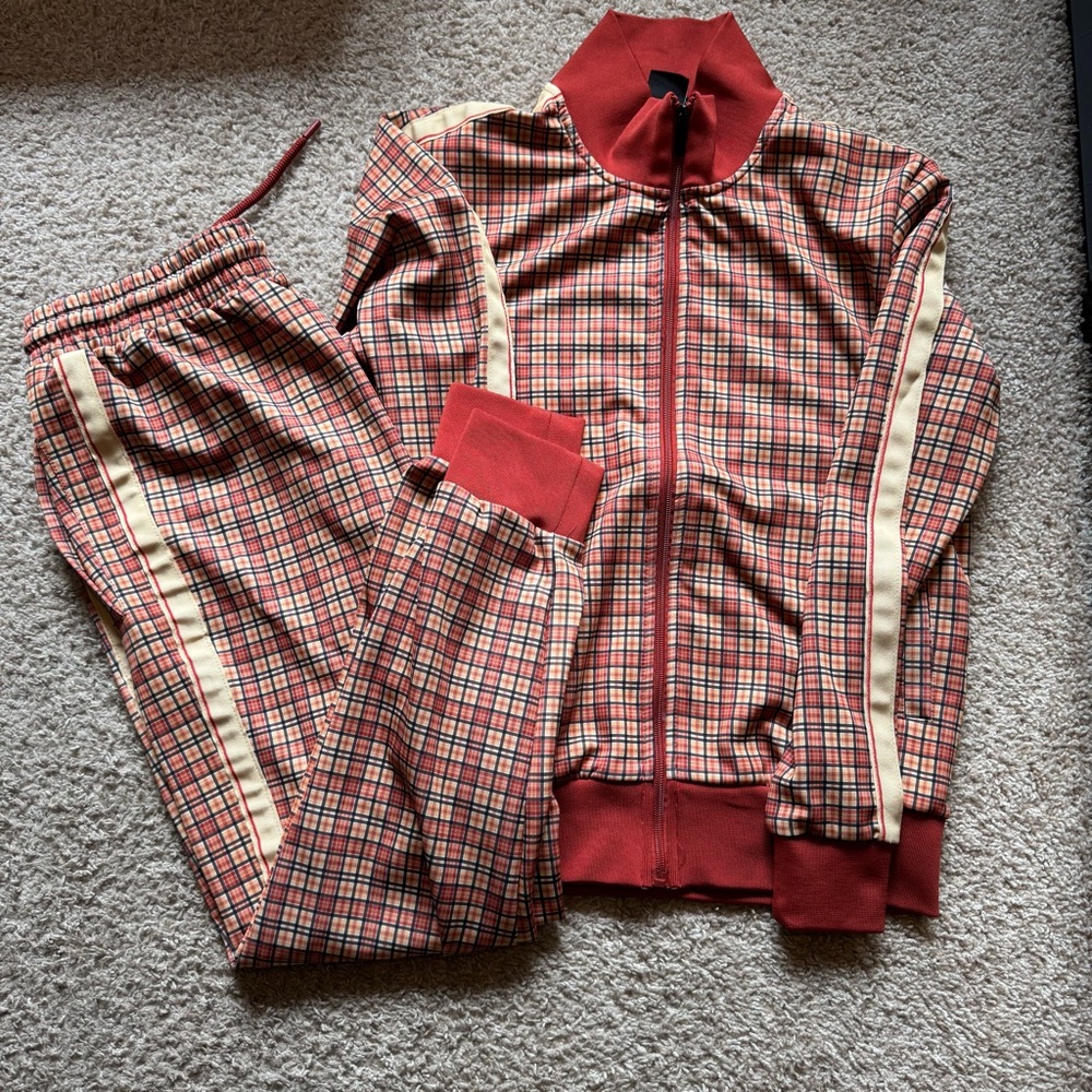 Men’s plaid 2 piece tracksuit